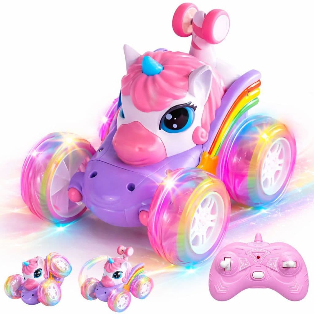 Carrinho de Controle Remoto Unicórnio 360 Brinquedos Menina Carros Giratórios