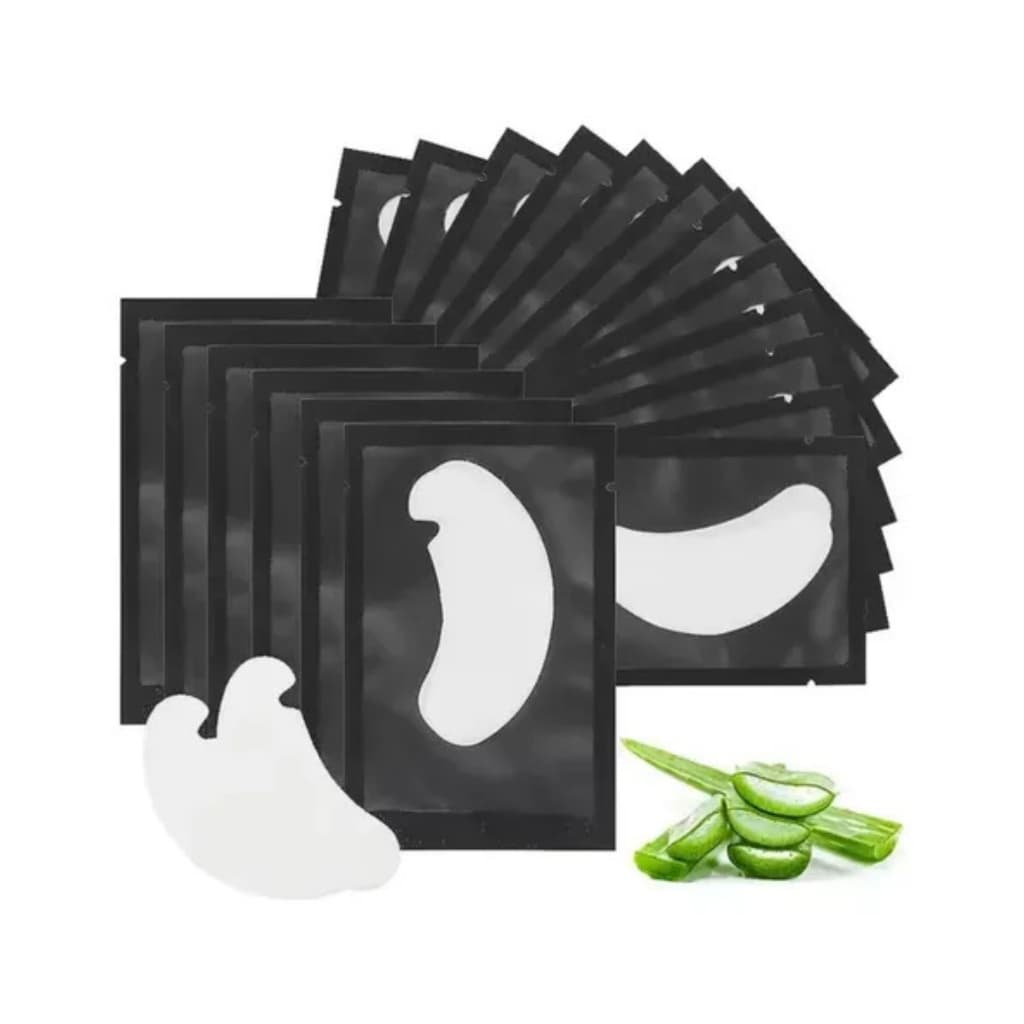 50-200 Pares de Pad Gel Protetor de Pálpebras Alongamento Cílios Patch Pad Gel Preto