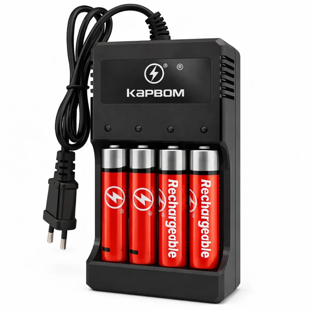 Carregador de Pilhas AA e AAA Kapbom Rápido Bivolt
