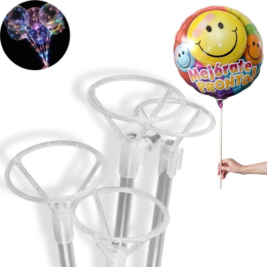 Suporte Para Balao Bubble Ou Metalizado 50 Cm Transparente Pega Balão Decoração Palito Bexiga