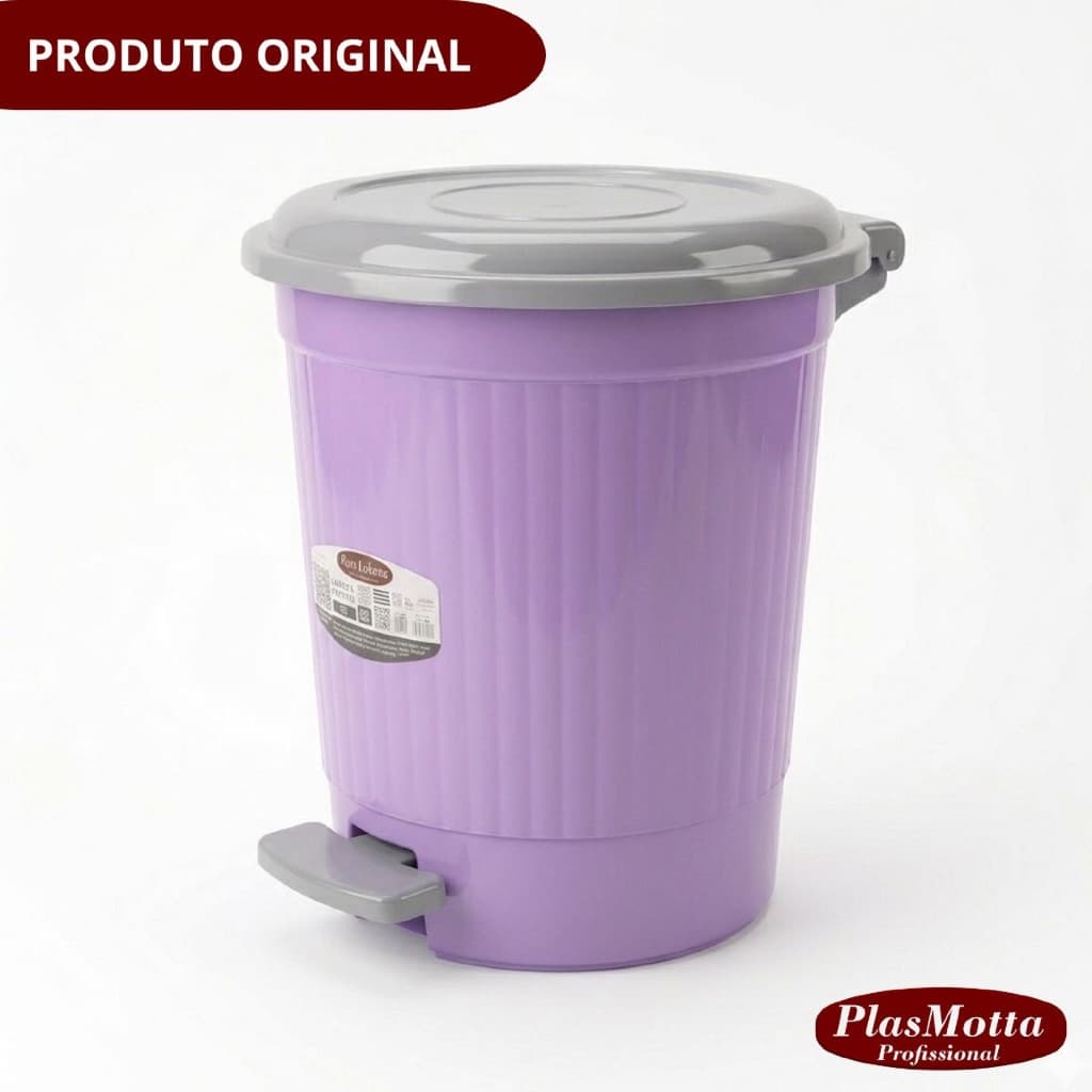 Lixeira Pedal Redonda 7 Litros Plástico Resistente Cesto Lixo Tampa Multiuso Cozinha Banheiro