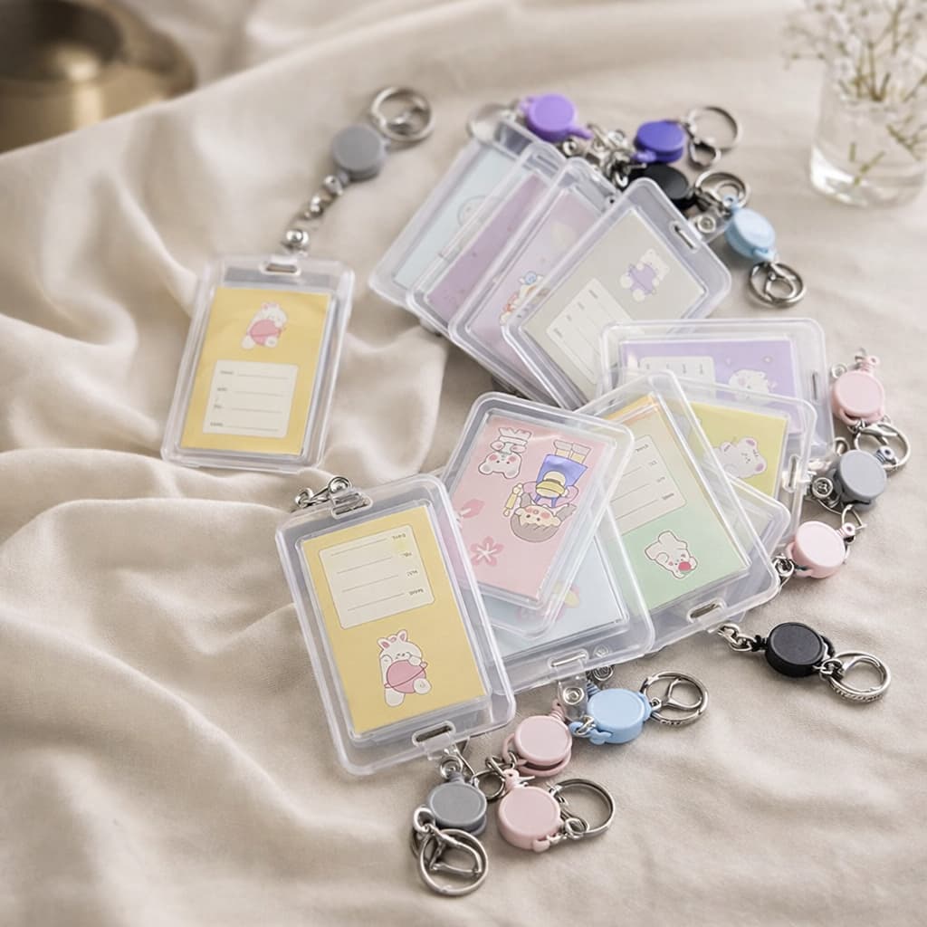 Porta Crachá Retrátil com Capinha Protetora e Chaveiro – Prático e Funcional 7496