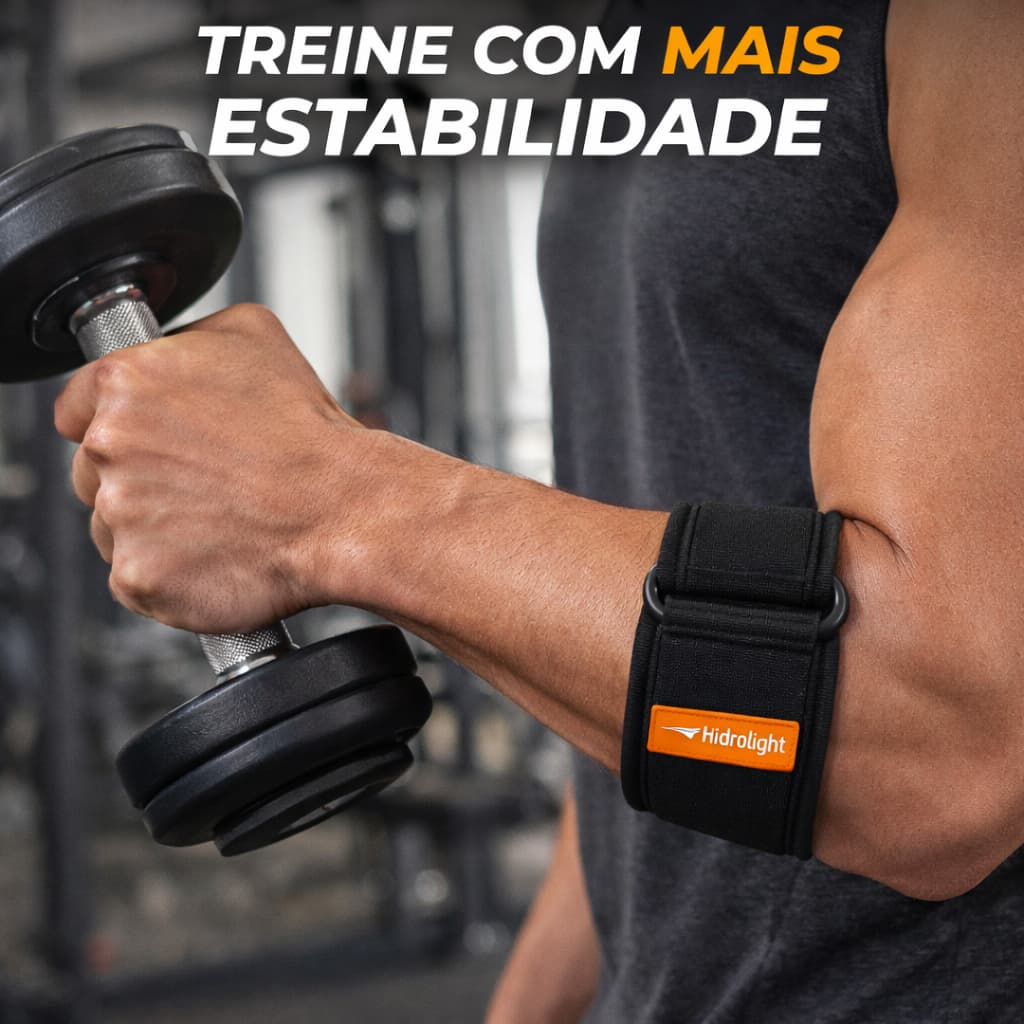 Cotoveleira Hidrolight Tennis Elbow Ajustável Epicondilite Faixa Neoprene Tensor Cotovelo Preto