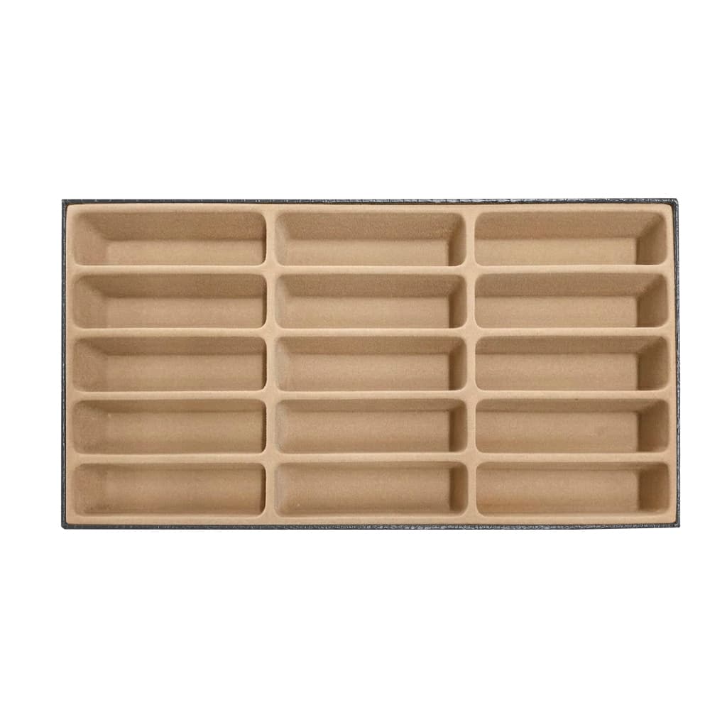 Bandeja Organizadora para 15  Óculos Preto com Interno Aveludado Bege