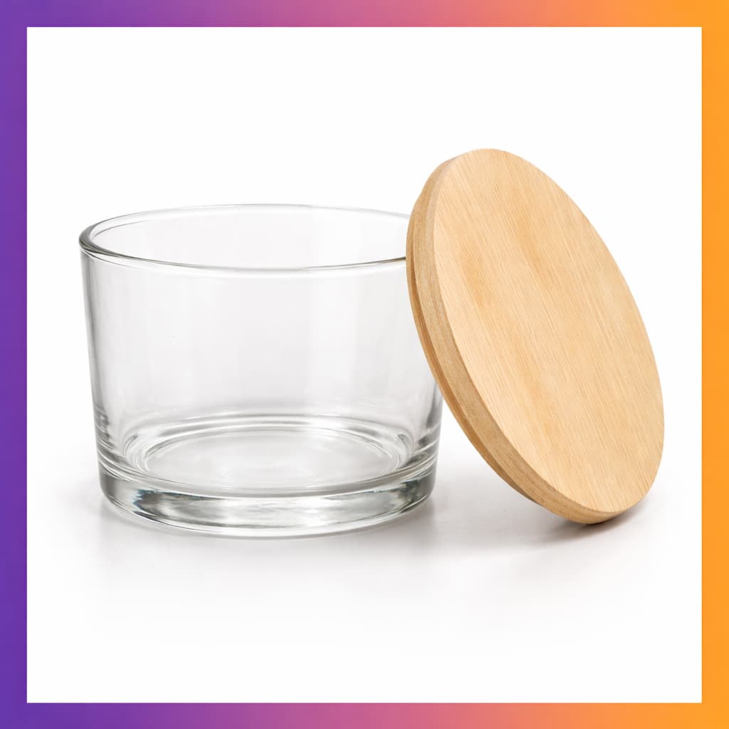 Kit Potes de Vidro para Velas 150ml com Tampas Madeira Pote para Vela Lembrancinha Nadir Figueiredo