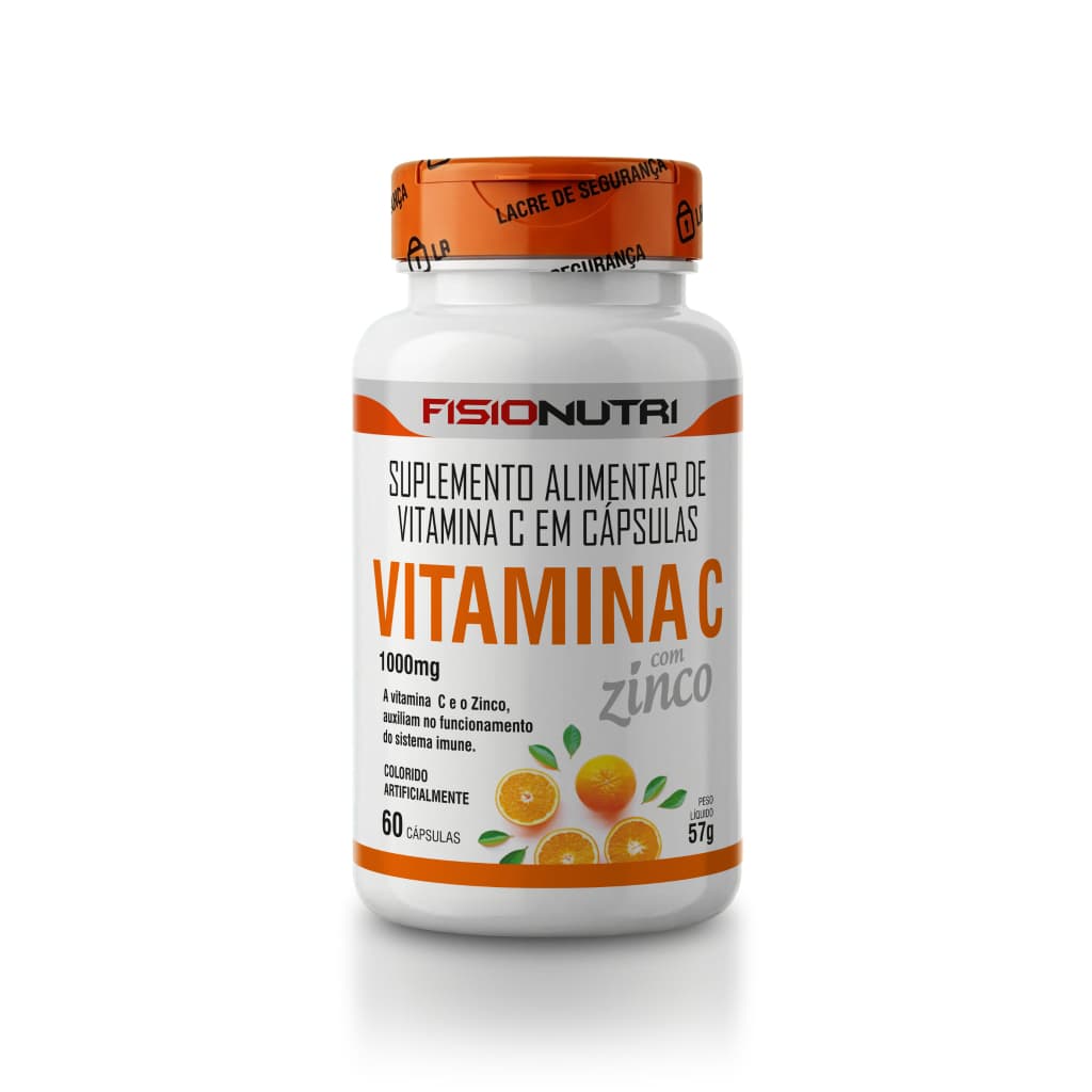Vitamina C 1000mg com Zinco - 60 Cápsulas - Fisionutri