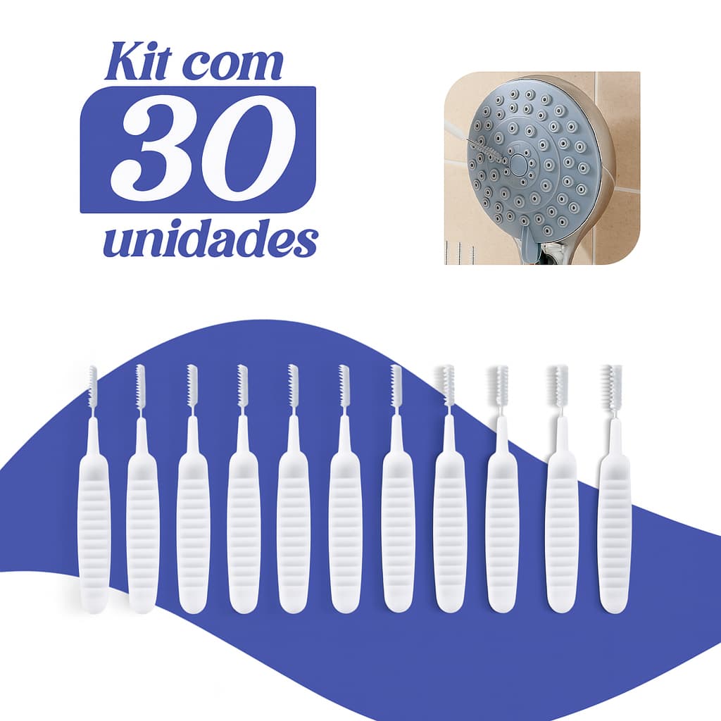 Kit 30 Escova Desentope Chuveiro Mini Limpador Celular Multifuncional