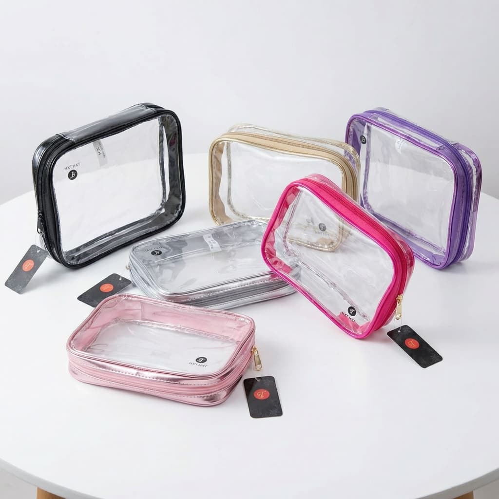 Estojo Box Transparente Grande Escolar Nécessaire Organizado 6656