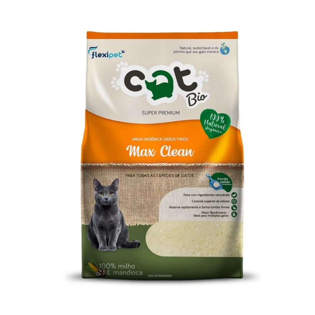 AREIA PARA GATOS BIODEGRADAVEL CATBIO - MILHO E MANDIOCA - 4KG