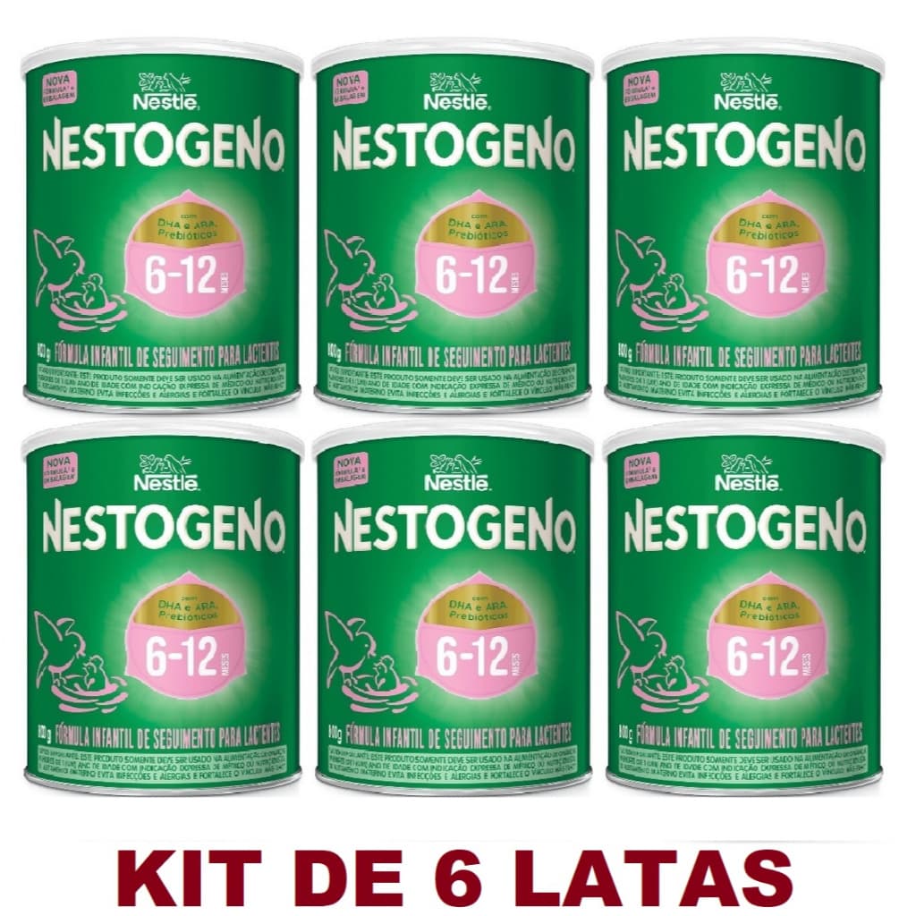 Kit 6 Latas Nestogeno 6 a 12 Meses 800g cada EQ.1