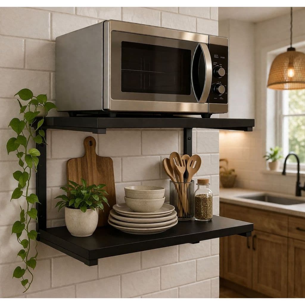 Suporte Microondas impressora Forno Air Frier Prateleira de Parede Nicho Multiuso 60cm