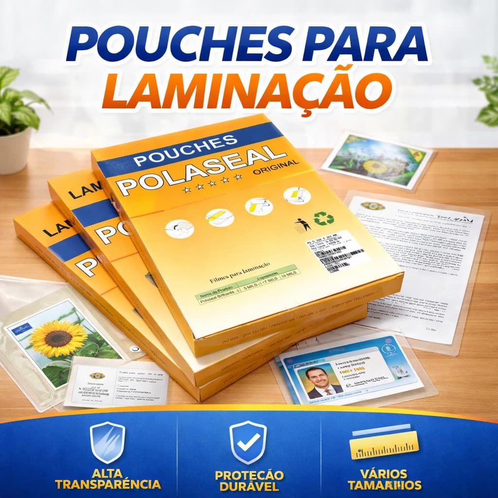 Plástico para Plastificação A4 220x307 Masterprint 0,05mm Brilho  Folhas Envio Imediato Protege documentos