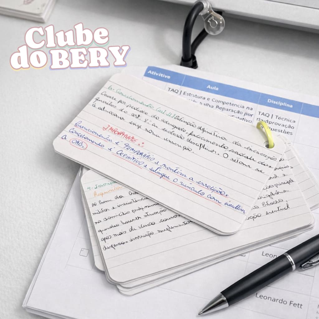 [150g] Flash Cards Pautados para memorização - Ficha escolar, provas/vestibular, anotações Flip Ring, caderno portátil