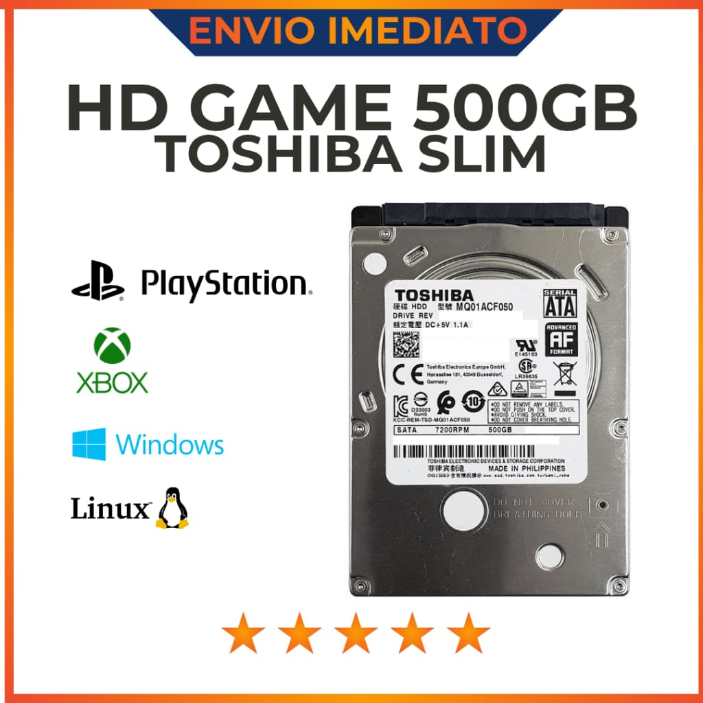 HD Toshiba 500GB 7200rpm MQ01ACF050 Slim