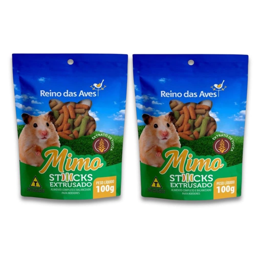 2 Sticks Mimo Petisco Extrusado Para Roedores Reino das Aves