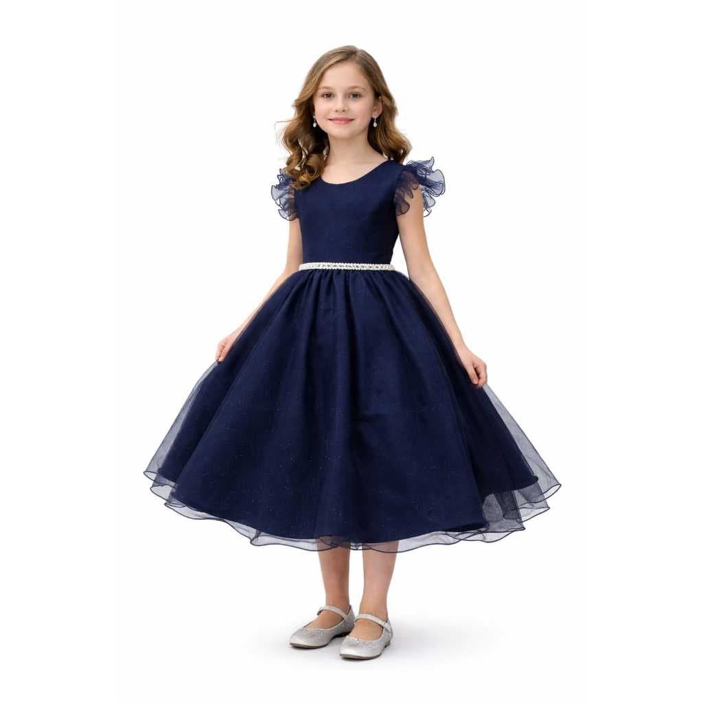 vestido infantil glitter manga gode festa