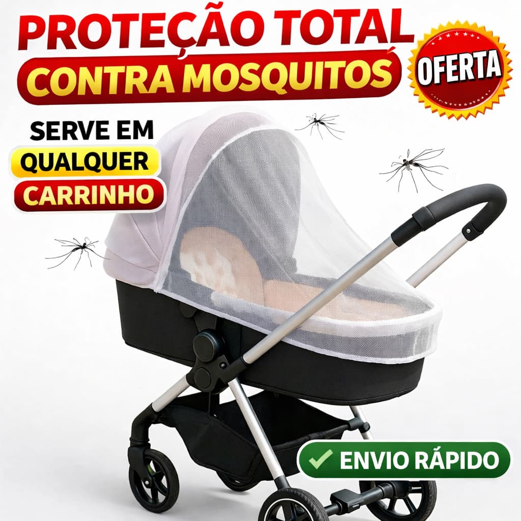 Mosquiteiro Carrinho Universal Elástico Ajustável Fácil Instalar