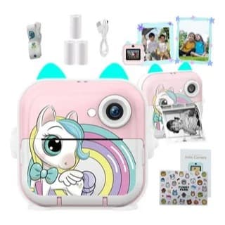Câmera Fotográfica Infantil Imprime em Preto e Branco para Colorir Brinquedo DIY Criativo Digital HD Fotos e Vídeos Pres