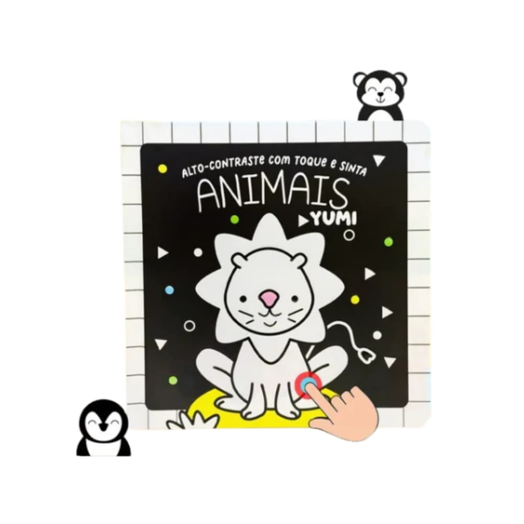 Livro Sensorial Alto-Contraste Com Toque e sinta os ANIMAIS - Ciranda Cultural - Desenvolvimento Bebê