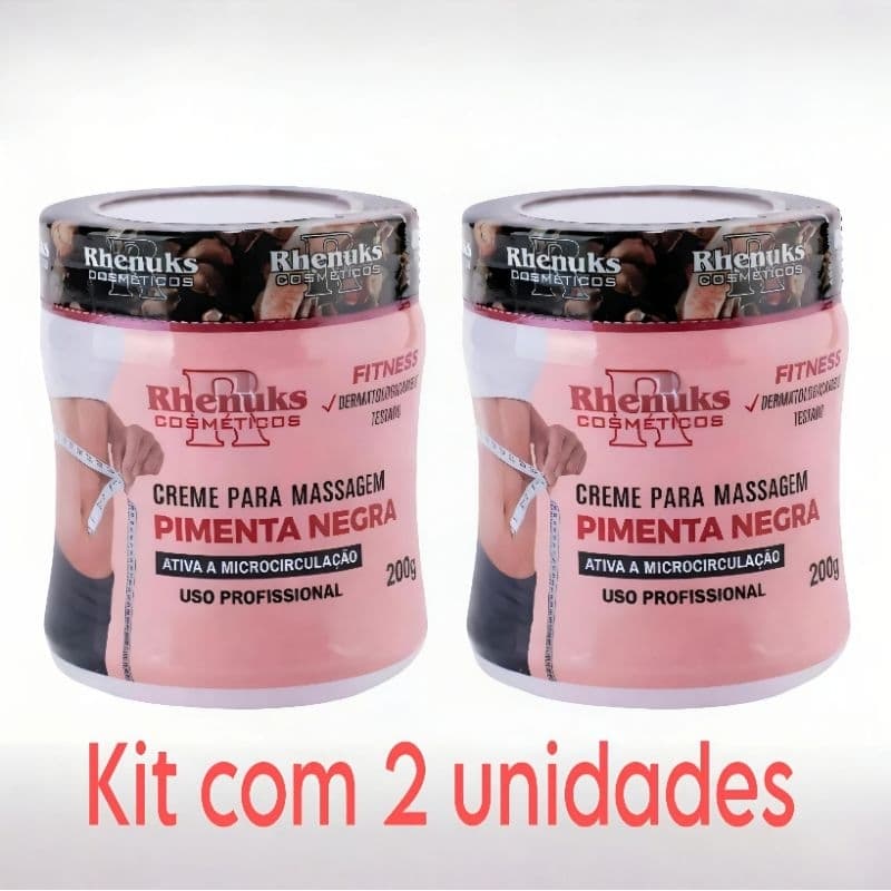 Kit Gel Redutor de Medidas Pimenta Negra Eficaz contra Estrias e Celulites - 2 Unidades de 200g
