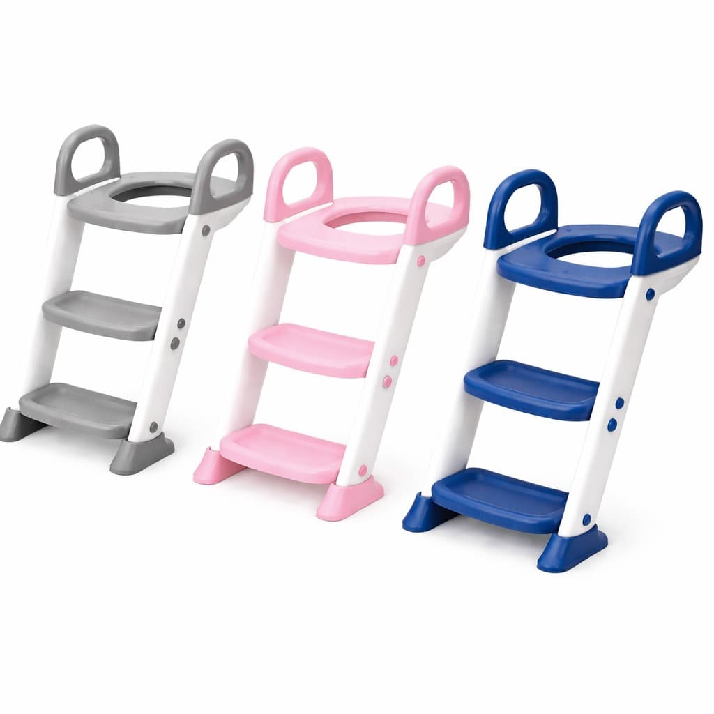 Assento Redutor Infantil 3 em 1 com Escada Antiderrapante Para Vaso Sanitário e Troninho