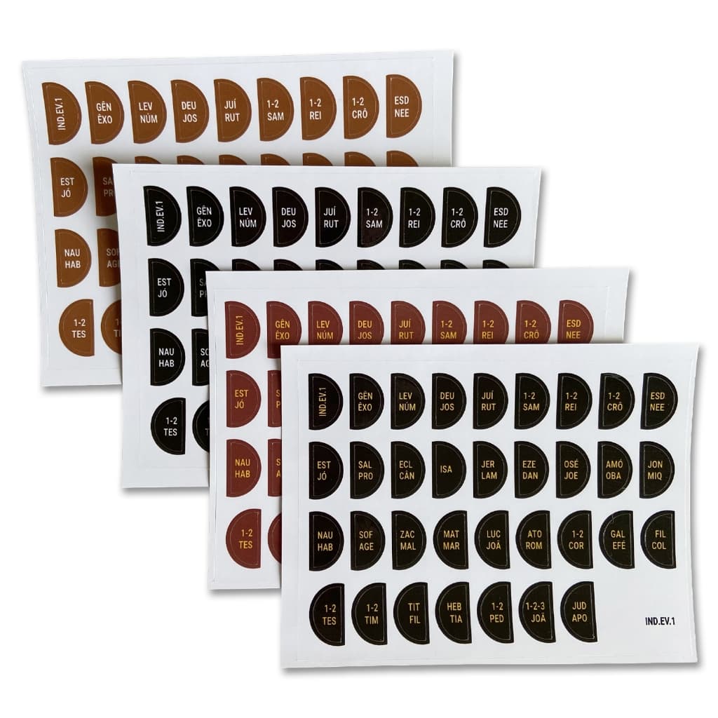 Índices para Bíblias Católica Evangélica 4 cartelas para Reforma