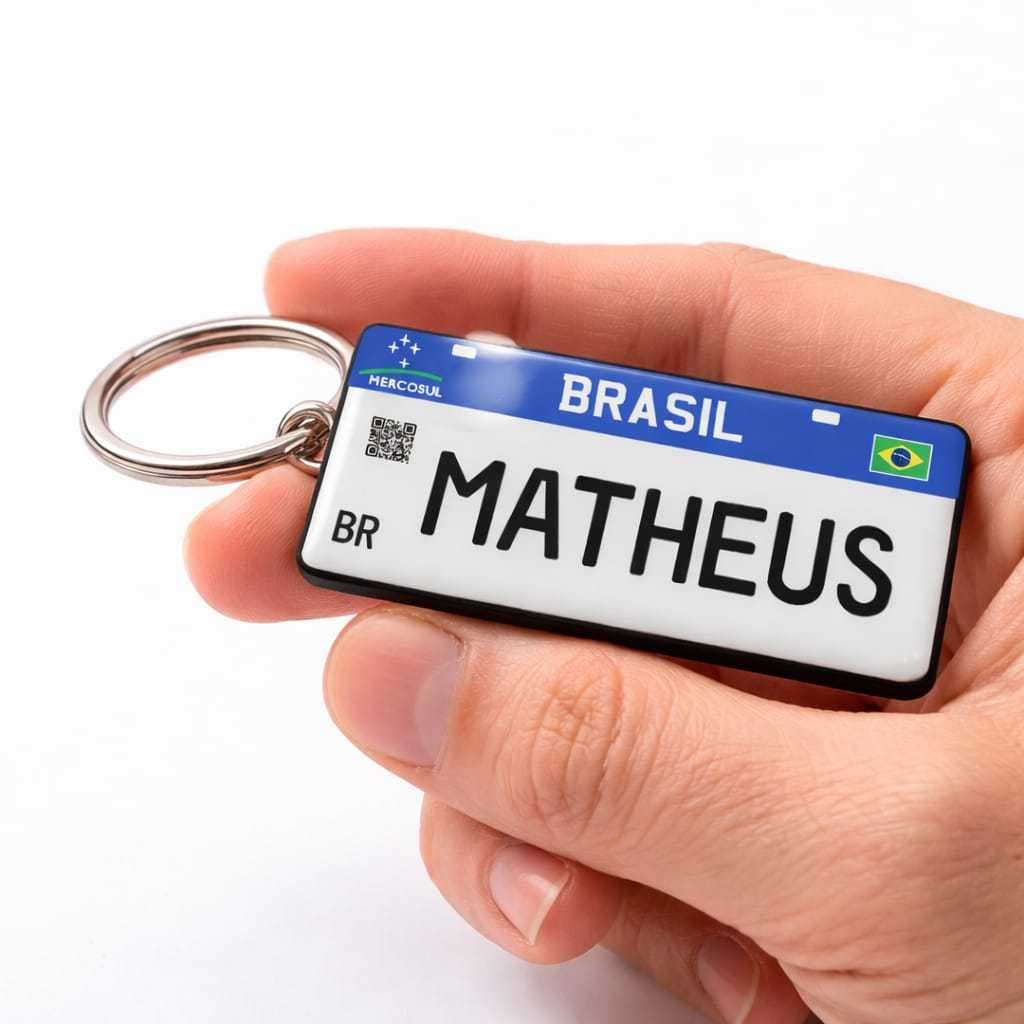 Chaveiro nome personalizado placa Mercosul lembrancinha fotos frases