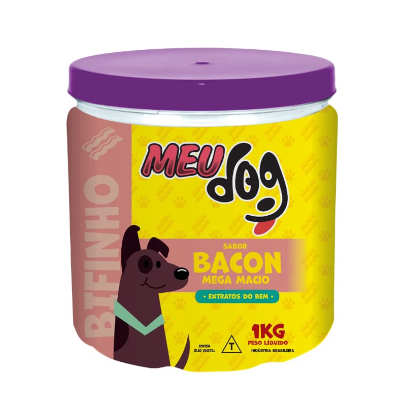 Bifinho Meu Dog sabor BACON 1kg Pote