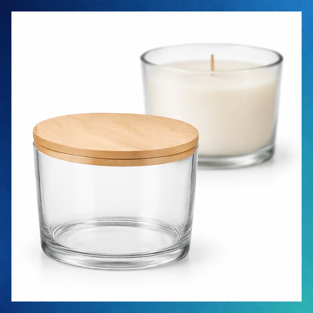 Kit 48 Potes de Vidros 150ml para Vela Tampa Madeira Nadir Lembrancinhas Multiuso