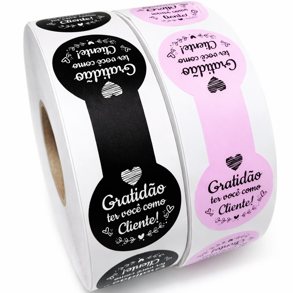 Lacres Adesivos Para Sacos e Sacolas Gratidão ter você como Cliente Entregas Delivery Medida 8x3cm