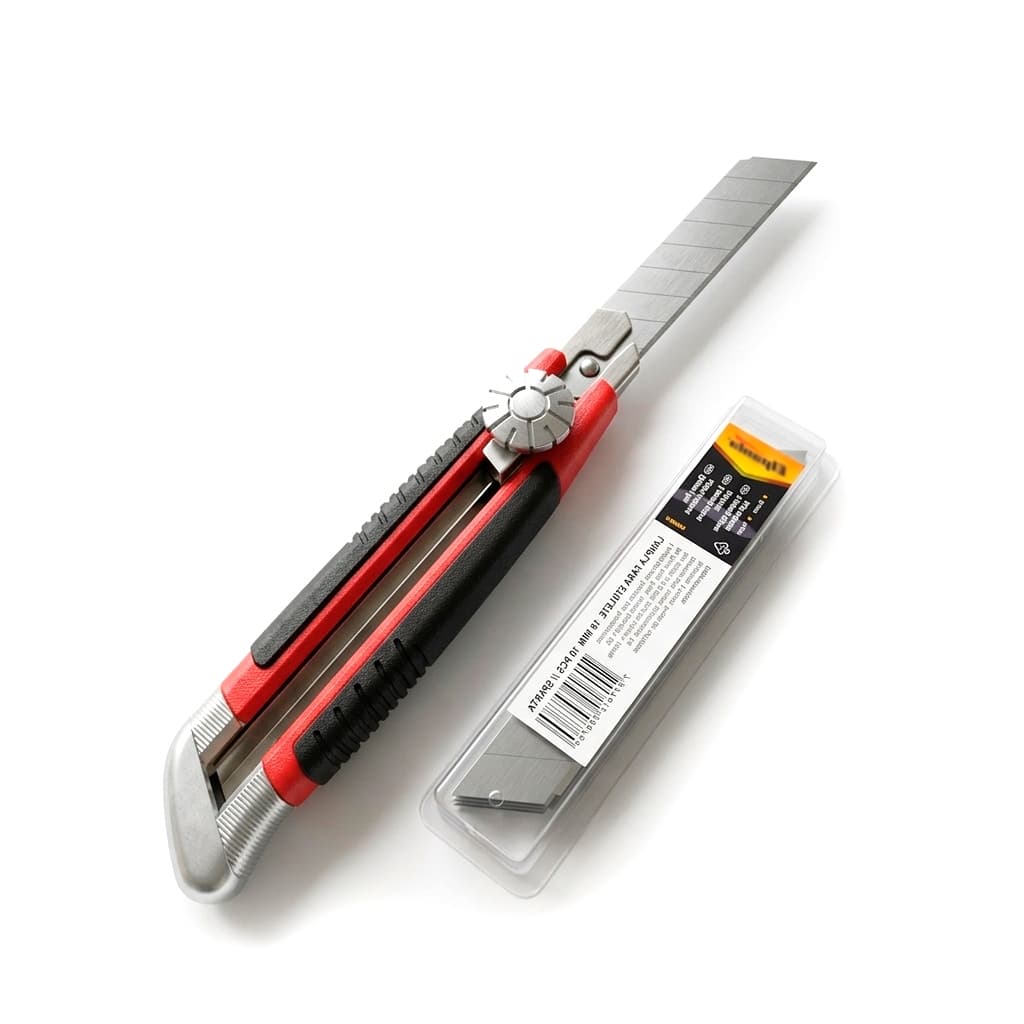 Kit Estilete Profissional 18mm MTX + 10 Lâminas Reposição Aço Carbono