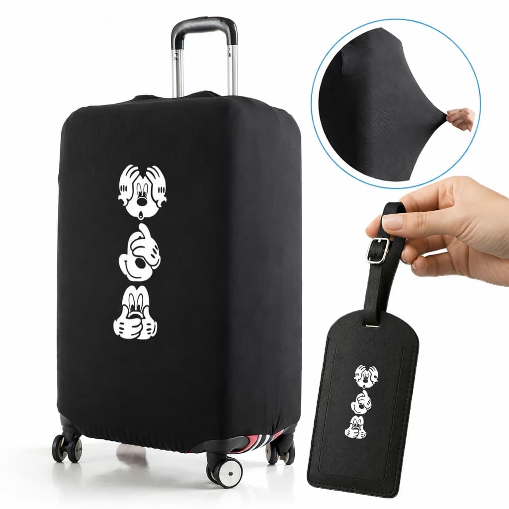 Capa De Mala 8 a 23KG Personalizada Mickey Expressão Protetor Bagagem Para Viagem Protetora Grande
