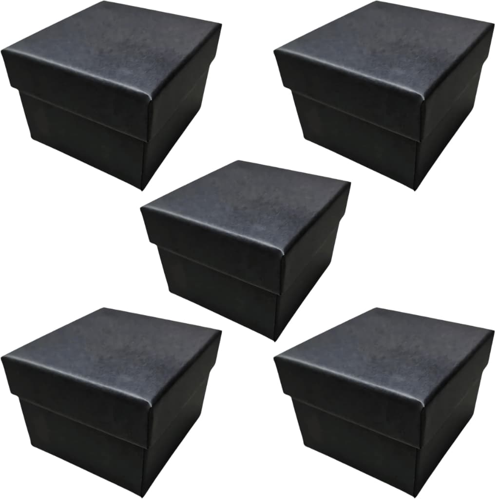 Kit 5 Caixas para Relógio Preta com Almofada Embalagem Presente Luxo