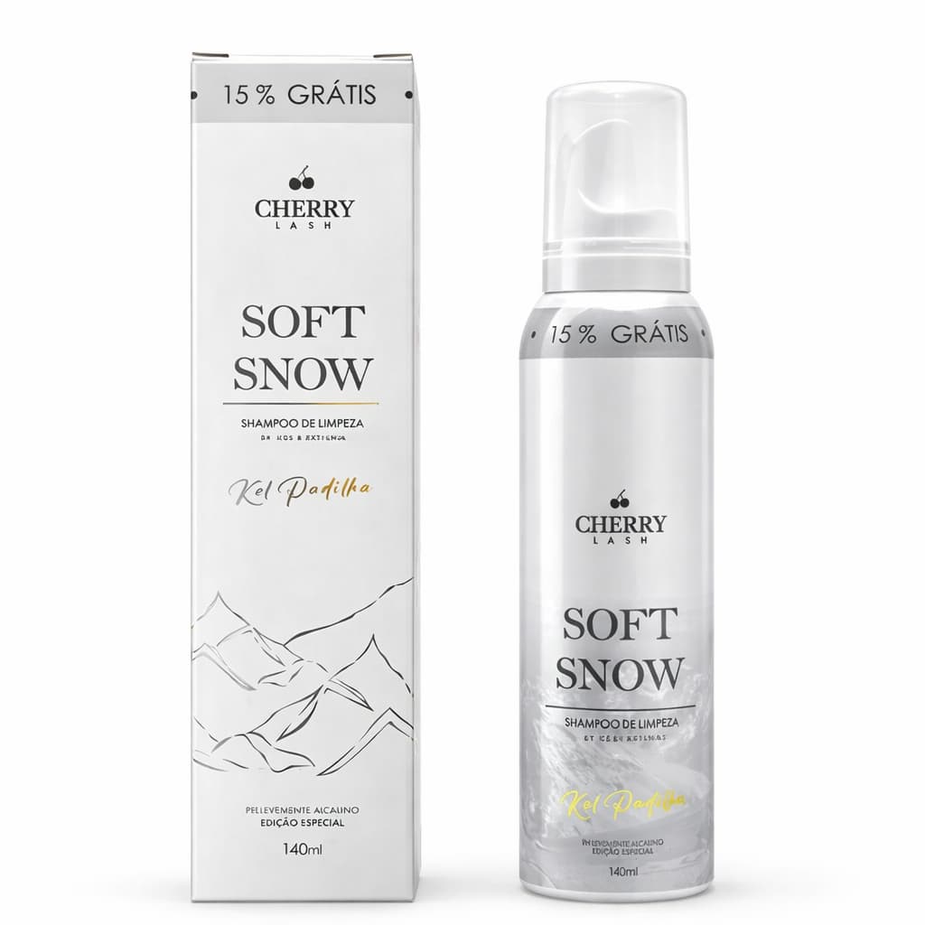 Espuma de de Limpeza de cílios Cherry Soft Snow bykel padilha 140ml Edição Especial com 15% a mais Gratis Envio Imediato