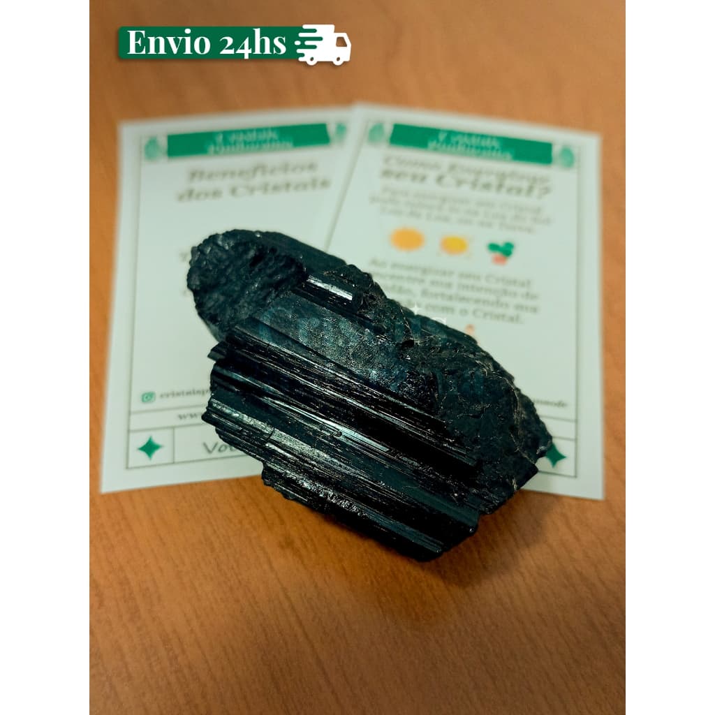 Turmalina Negra Pedra Bruta 100% Natural – Proteção Espiritual contra Inveja e Más Energias