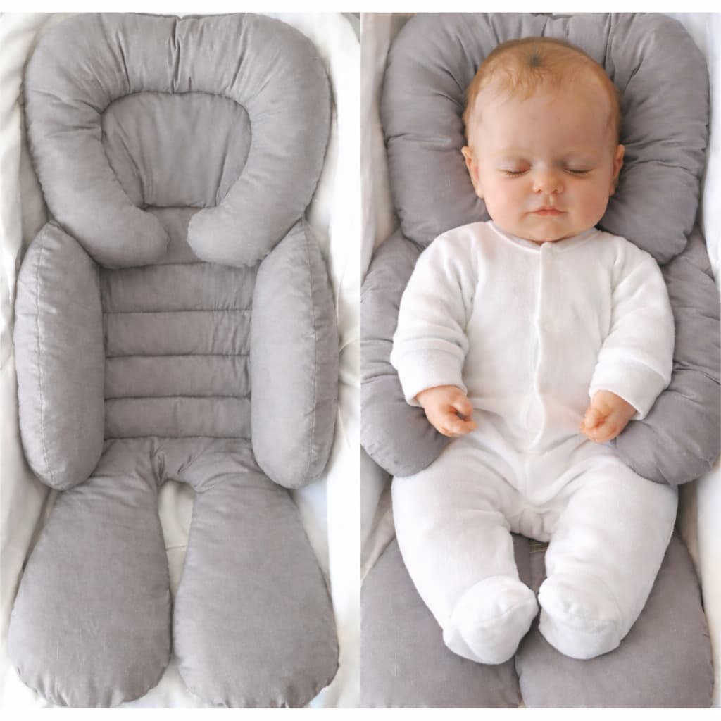Colchonete Redutor Almofada para Bebê Conforto Apoio de Corpo Acolchoado Macio Microfibra Cinza