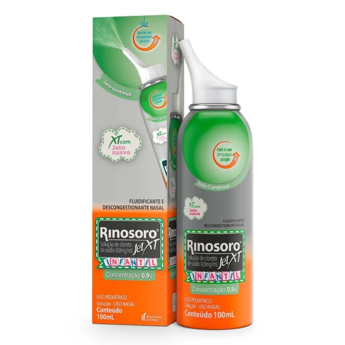 Rinosoro Jet XT Infantil 0,9% Descongestionante Spray Jato Suave 100ml