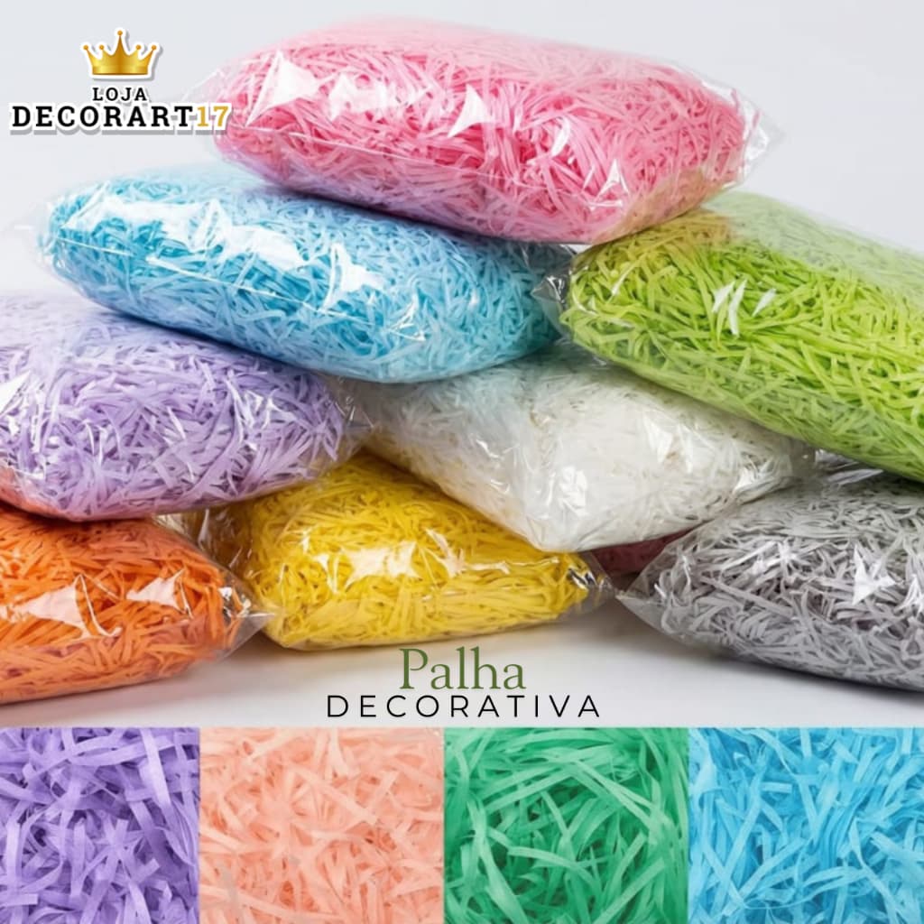 Palha Papel Seda Decorativa Várias Cores