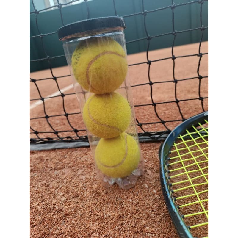 kit bolas de tenis usadas originais tubo com 3 bolinhas para pet e kogar tenis recreação