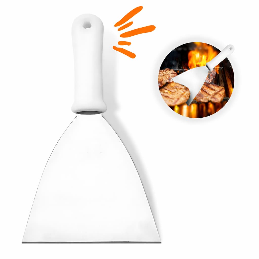 Espátula em Aço Inox 24cm Profissional para Chapa Hambúrguer Lanchonete Cozinha
