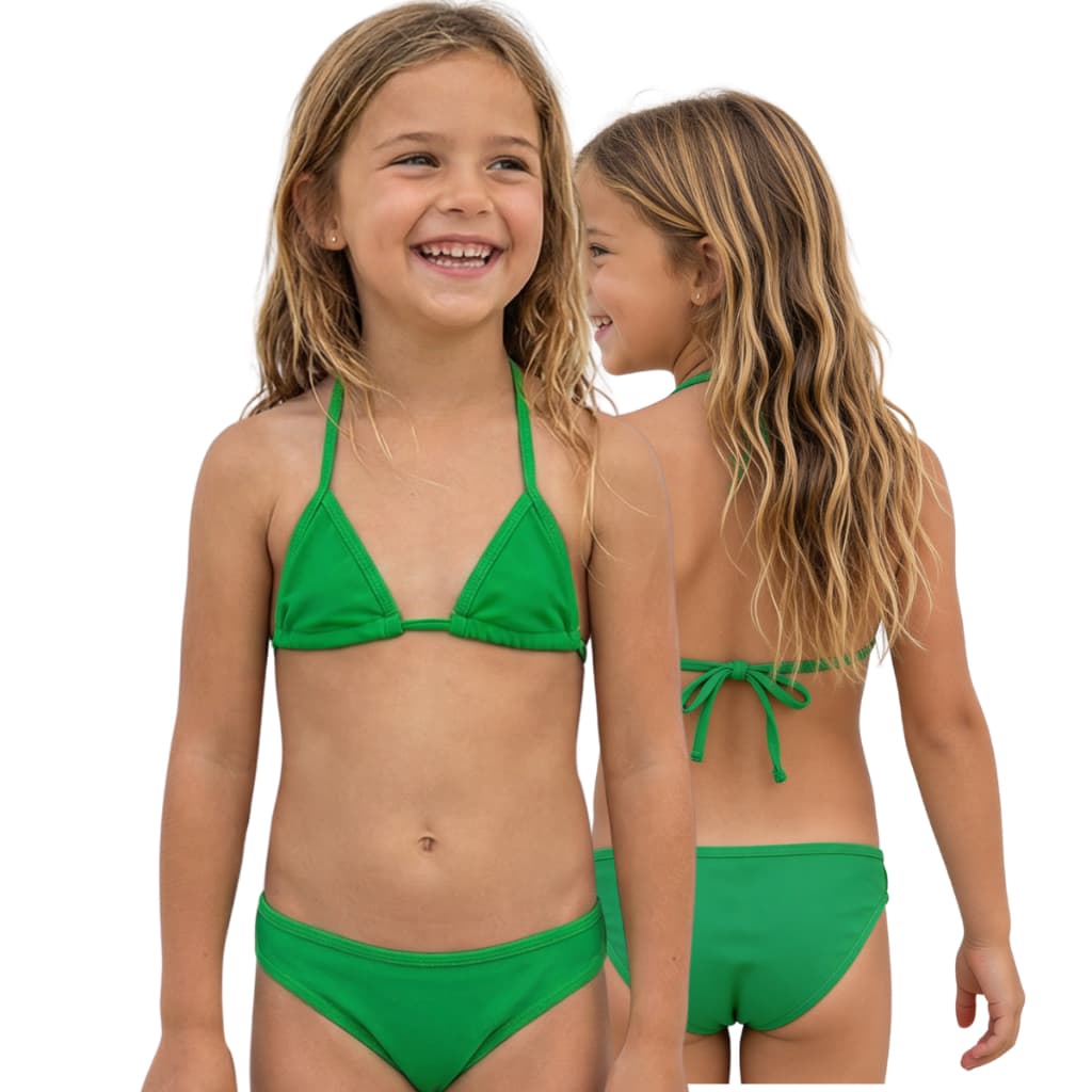 Biquíni cortininha infantil/juvenil praia/piscina com proteção UV 50+ 2 ao 16 anos