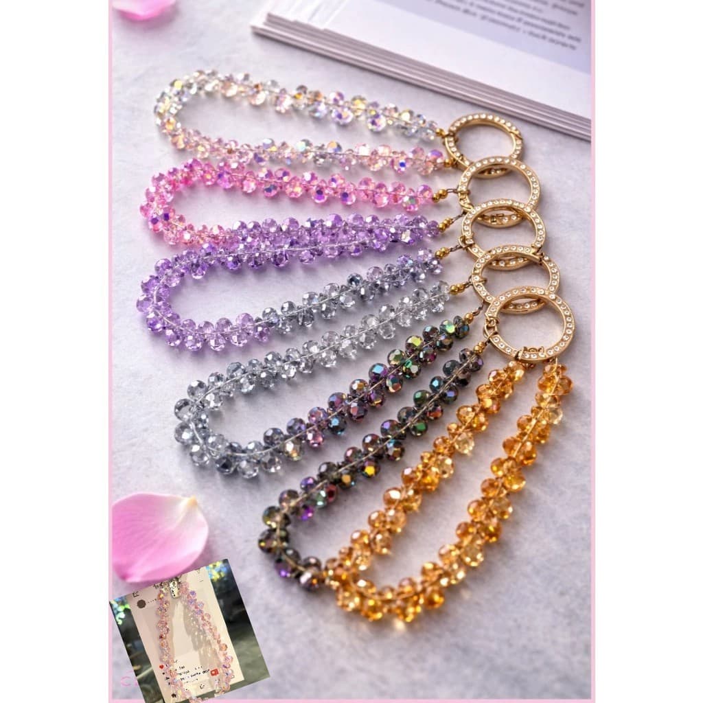Acessório Tenda Moda: Strap Braço Cristal Premium com Clipe para Capinha de Celular