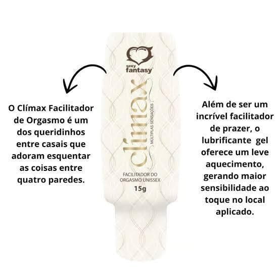 Gel Climax Facilitador de Orgasmo Para Casais 15g - Leve Aquecimento e Ação Eletrizante Unissex