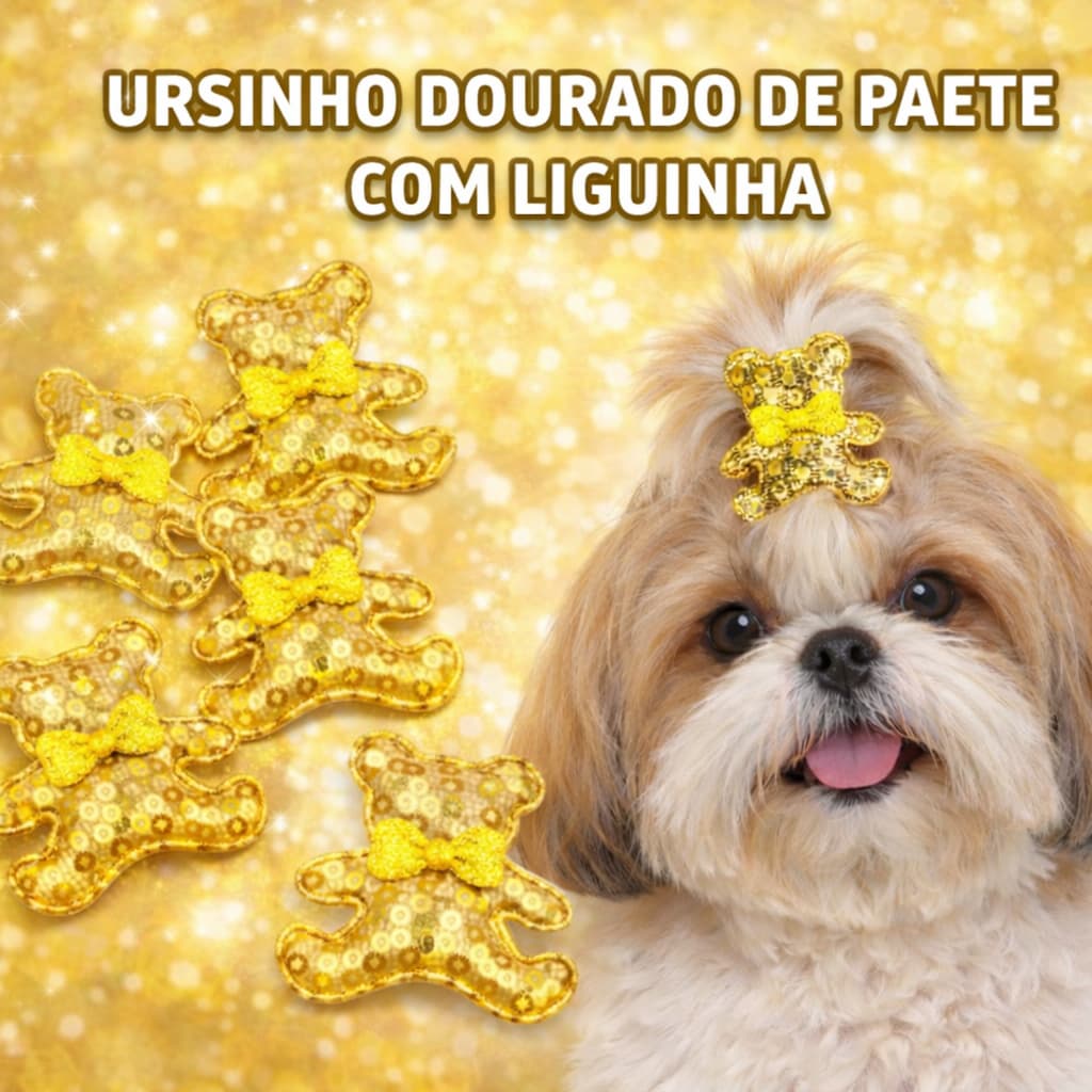 Kit com 60/120/150 Lacinhos Pet Para Topete Formato Ursinho com Liguinha laços Pet Diferenciados Banho e tosa