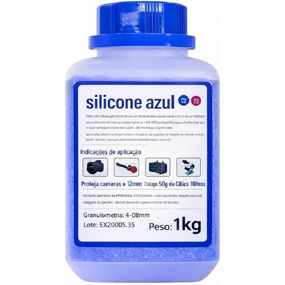 Sílica Gel Azul Desumidificante Anti Mofo e Umidade, Frasco 1kg
