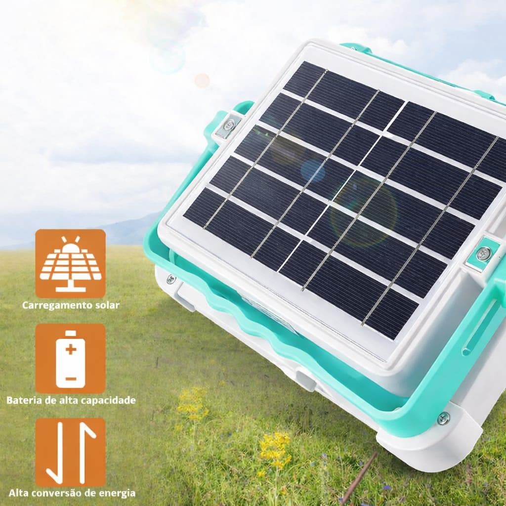 Refletor 3000w Recarregável USB Luz Solar Camping LED Portátil com Gancho Emergência Outdoor