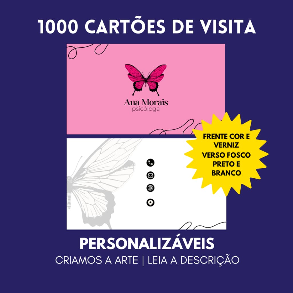 1000 CARTÕES DE VISITA PERSONALIZADOS | CRIAMOS A ARTE