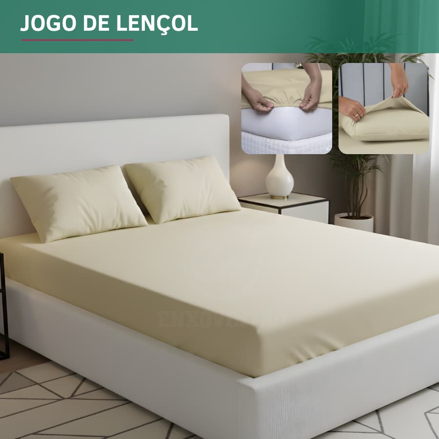 Jogo De Lençol 2 e 3 Peças Solteiro, Casal, Queen E King Toque Sedoso Macio Design Moderno Premium