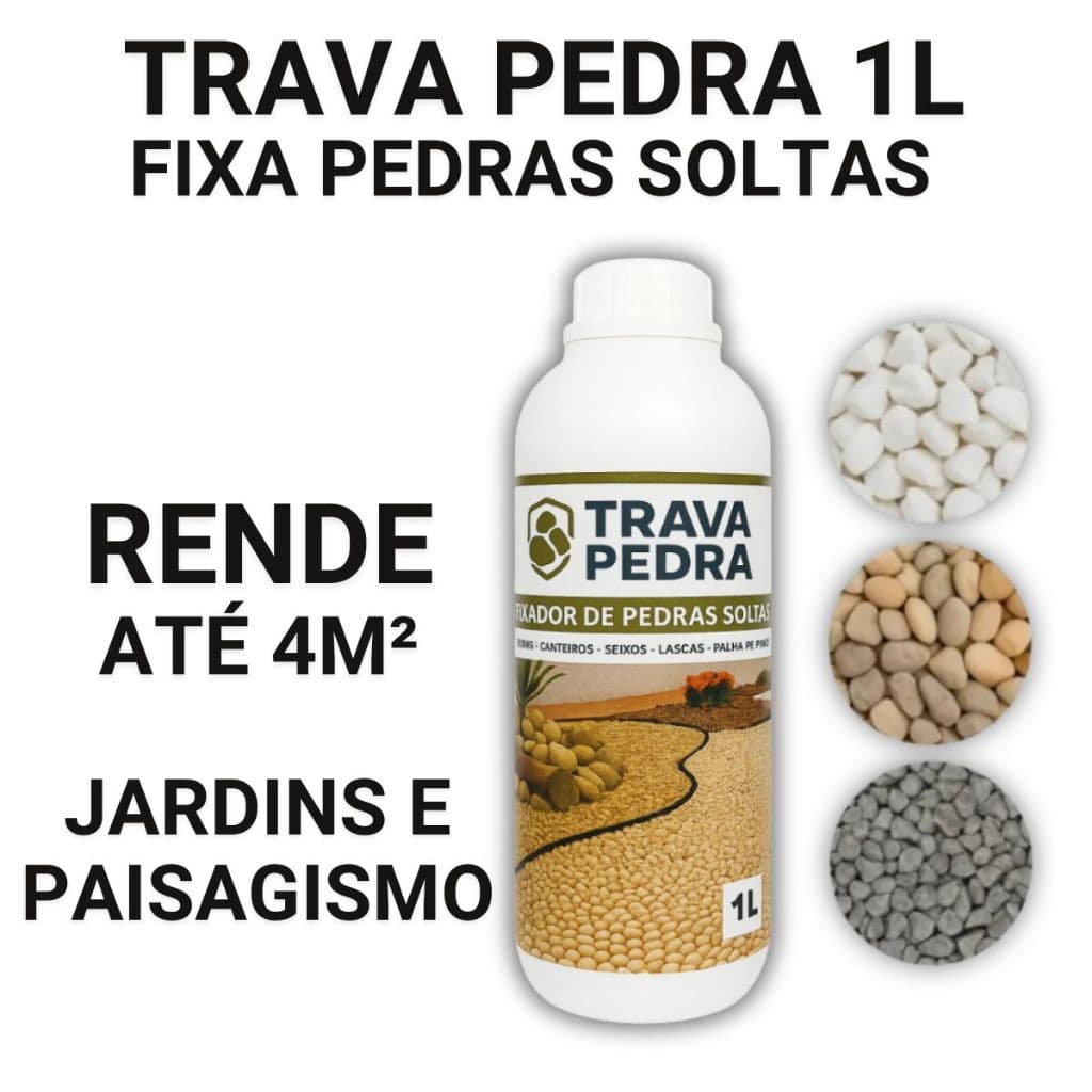 TRAVA PEDRA 1L FIXADOR DE PEDRAS PARA JARDIM CAMINHO DECORAÇÃO COM PEDRAS SOLTAS RESISTENTE FIXAÇÃO