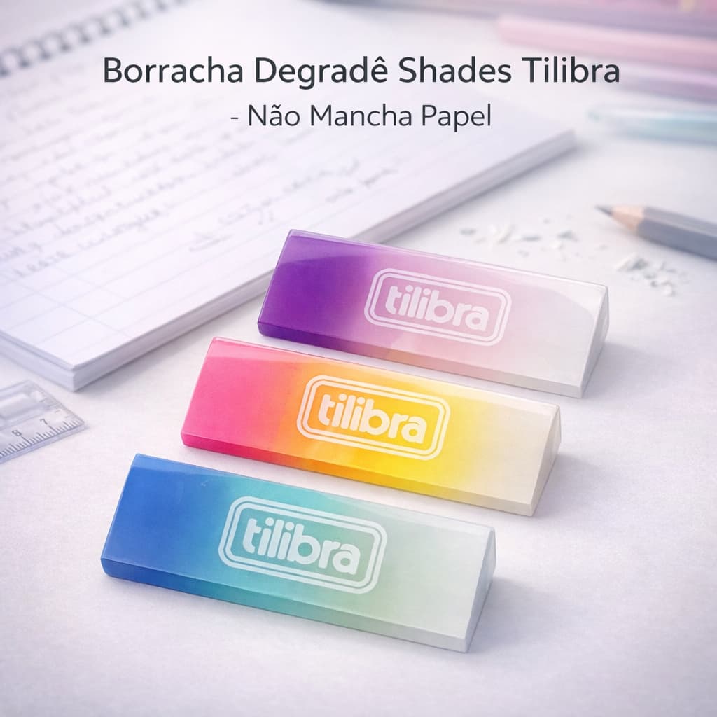Borracha Degradê Shades Tilibra Escolar Macia Alta Precisão Não Mancha Papel Material Escolar Escritório